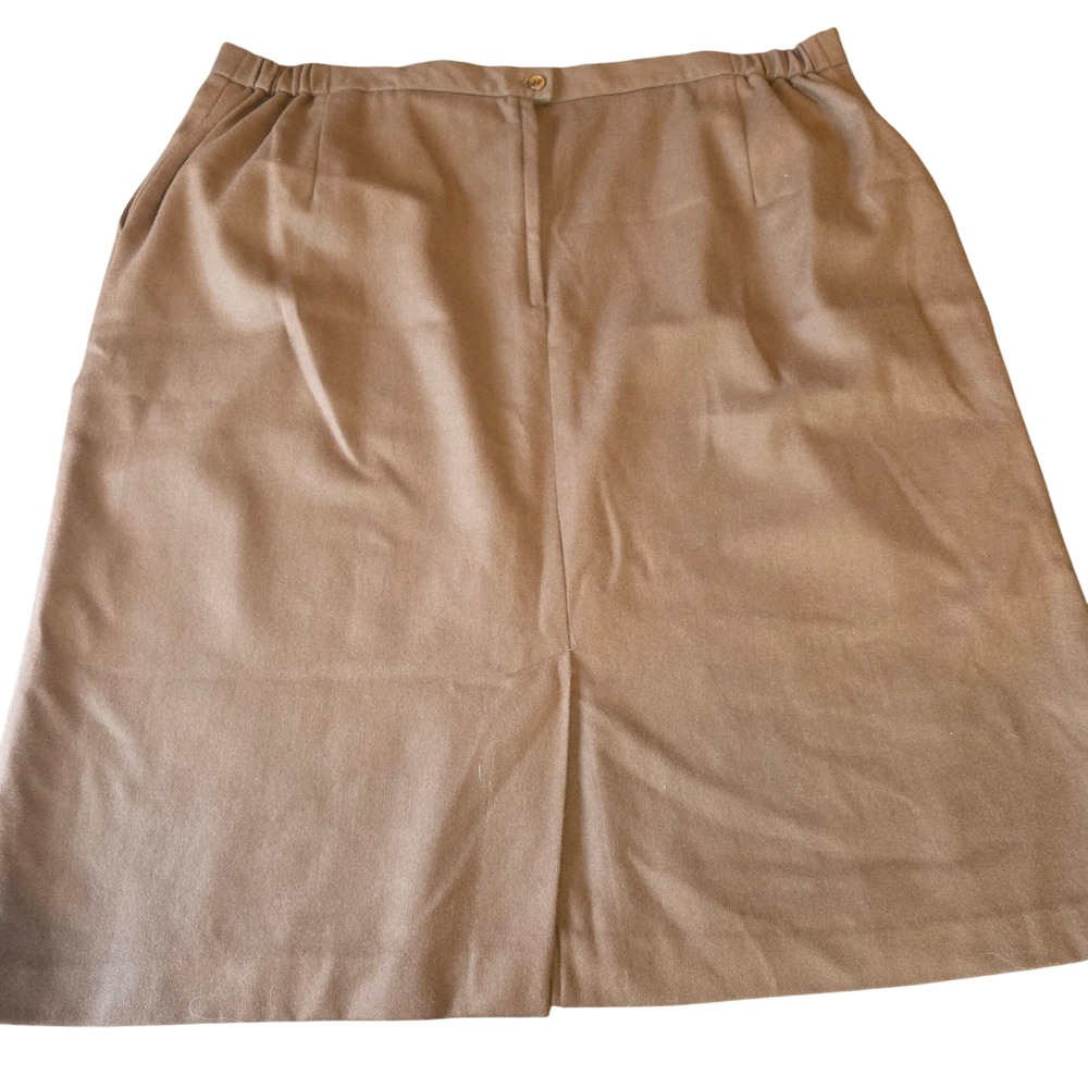 Koret Womens Brown Wool Blend Elastic Waist Midi Skirt‎ Size 30 vintage